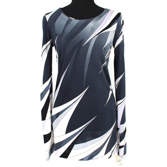Emilio Pucci Tops - Emilio Pucci Geometric Print Viscose Tunic Long Sleeve Top size 40 US 6